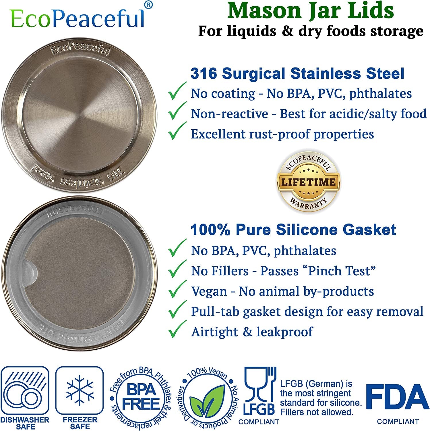 316-surgical-stainless-steel-mason-jar-lids-wide-mouth-original-design-stackable-w-pull-tab-silicone-ring-seal-rust-proof-airtight-leak-proof-bpa-free-pvc-free-not-for-canning