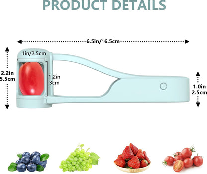 Grape Cutter for Toddlers, Grape Slicer Tool, Grape Tomato Cherry Strawberry Cutter Tools into 4 Pieces for Vegetable Fruit Salad, Stainless Steel Quarter Grape Slicer Kitchen Gadget5