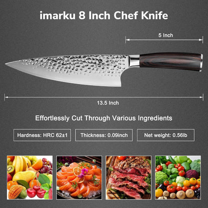 8 Inch Hammered Japanese Chef Knife,Powder Steel Edge Kitchen Knife2