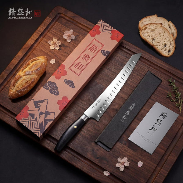 Bread Knife for Homemade Bread,Serrated Blade 10 in with Cover8