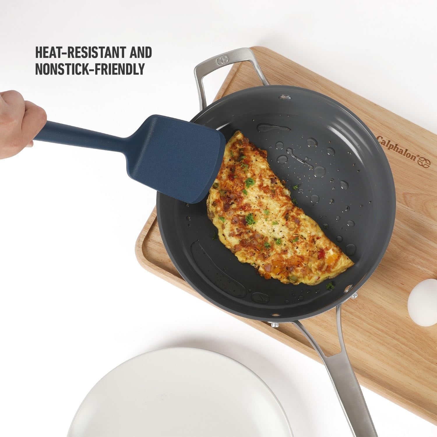 calphalon-edge-silicone-turner-flexible-silicone-cooking-spatula-with-reinforced-core-heat-resistant-nonstick-safe-turner-for-flipping-cooking-navy