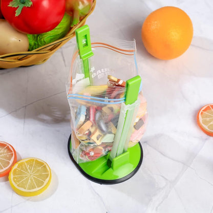 2 Pcs Freezer Bag Holder Stand, Food Storage Holders, Adjustable Plastic Food Prep Bag, Zip Lock Bag Holder Stand for Food Meal Prep Bag, Kitchen Gadget Baggy Rack6