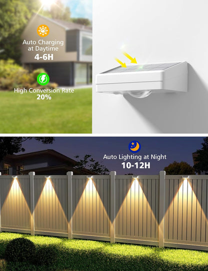 Solar Fence Lights Outdoor 12 Pack, 3 Color Temperature Fence Light4