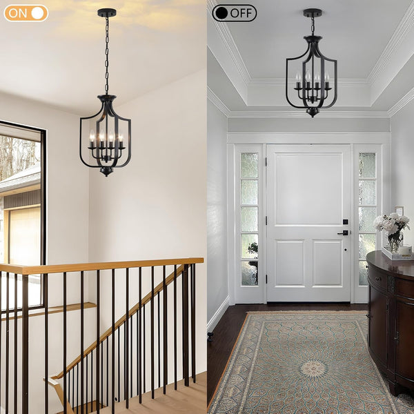 12.99'' Black Chandelier 4-Lights Farmhouse Chandeliers for Dining Room3