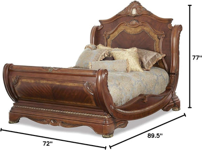 Cortina Queen Sleigh Bed in Honey Walnut3