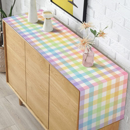Easter Buffalo Plaid Check Table Runner Spring Holiday Farmhouse Fireplace Kitchen Dinning Room Home Party Decoration (13" X 60")3