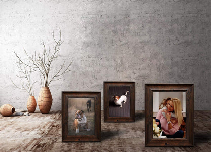 5X7 Picture Frames Rustic Distressed Brown Wood Pattern High Definition Glass for Table Top Display and Wall Mounting Photo Frame，Pack of 45