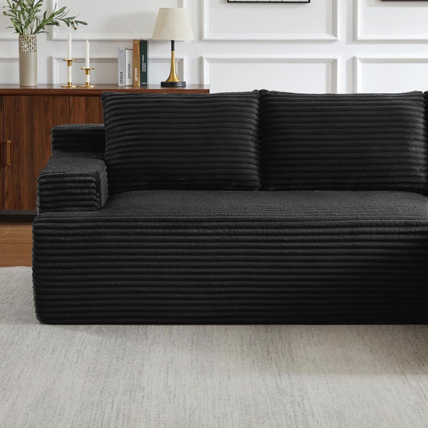 96" Boneless Sectional Sofa Cloud Couch with Deep Seat, Modern L-Shape Compressed Sofa Couch with Right Facing Chaise,Upholstered Boneless Couches for Living Room9