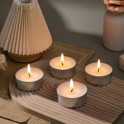 Unscented Tea Light Candles 30 Pack 2.5-3 Hour Burn White Smokeless2