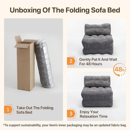 Boneless Chair Folding Sofa Bed, Sleeper Chair, Dark Grey, Single6