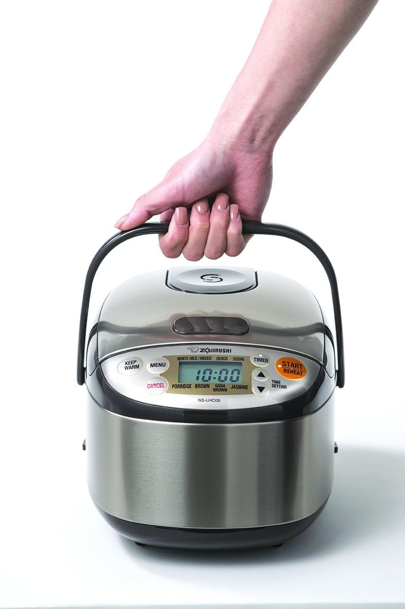 zojirushi-ns-lhc05-micom-rice-cooker-warmer-stainless-dark-brown-3-cups-uncooked
