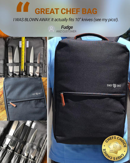 Chef Knife Bag | Premium Knife Case | Waterproof Material | Chefs Case with 30+ Pockets for Knives & Utensils | Culinary Gifts for Chefs & Students | Sturdy Travel Knife Bag (Black)7