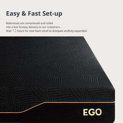 EGOHOME Queen 14 Inch Memory Foam Mattress for Back Pain Relief Medium Firm | Fiberglass Free, Copper Gel Infused, Graphene-Cool-Tech Cover, ICA Endorsed, Certipur-Us, Motion Isolation, Mattress in a Box6