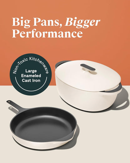 Caraway Enameled Cast Iron Oval Dutch Oven | 8.5 Qt Dutch Oven with Lid, 3 Layer Enamel Coating, No Seasoning Required, Compatible with All Stovetops, Safe, Rust2