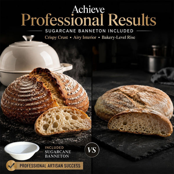 6QT Dutch Oven for Bread Baking, Enameled Cast Iron Dutch Oven Pot with Lid, Multi-Functional Bread Pan, Sourdough Baking Supplies with Proofing Basket, Cast Iron Bread Oven, Silicone Sling & Gloves.6