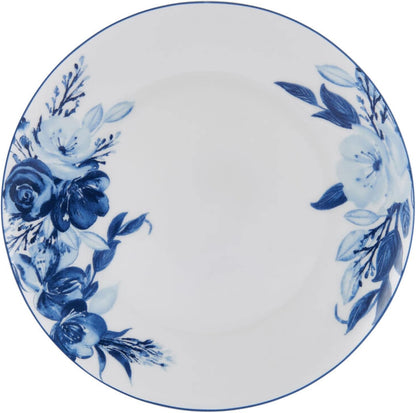 Darcy Bone China Lightweight Chip Resistant 12 Piece Dinnerware Set, Service for 4,Blue and White8