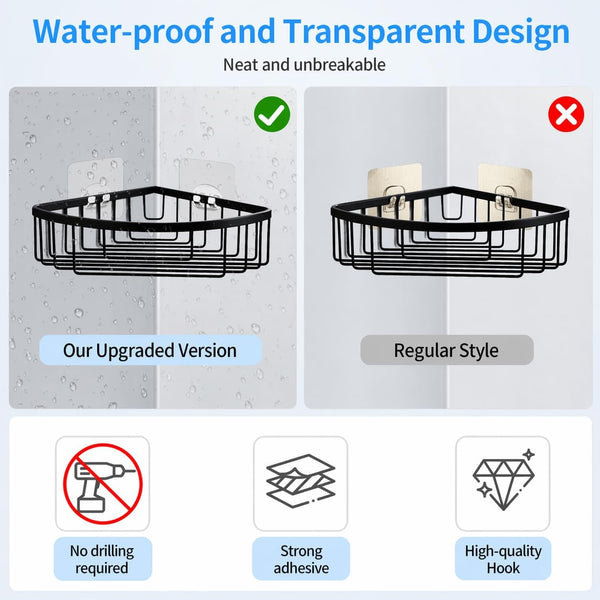 Shower Caddy Adhesive Replacement, 6 PCS Strong Shower Adhesive Strips4