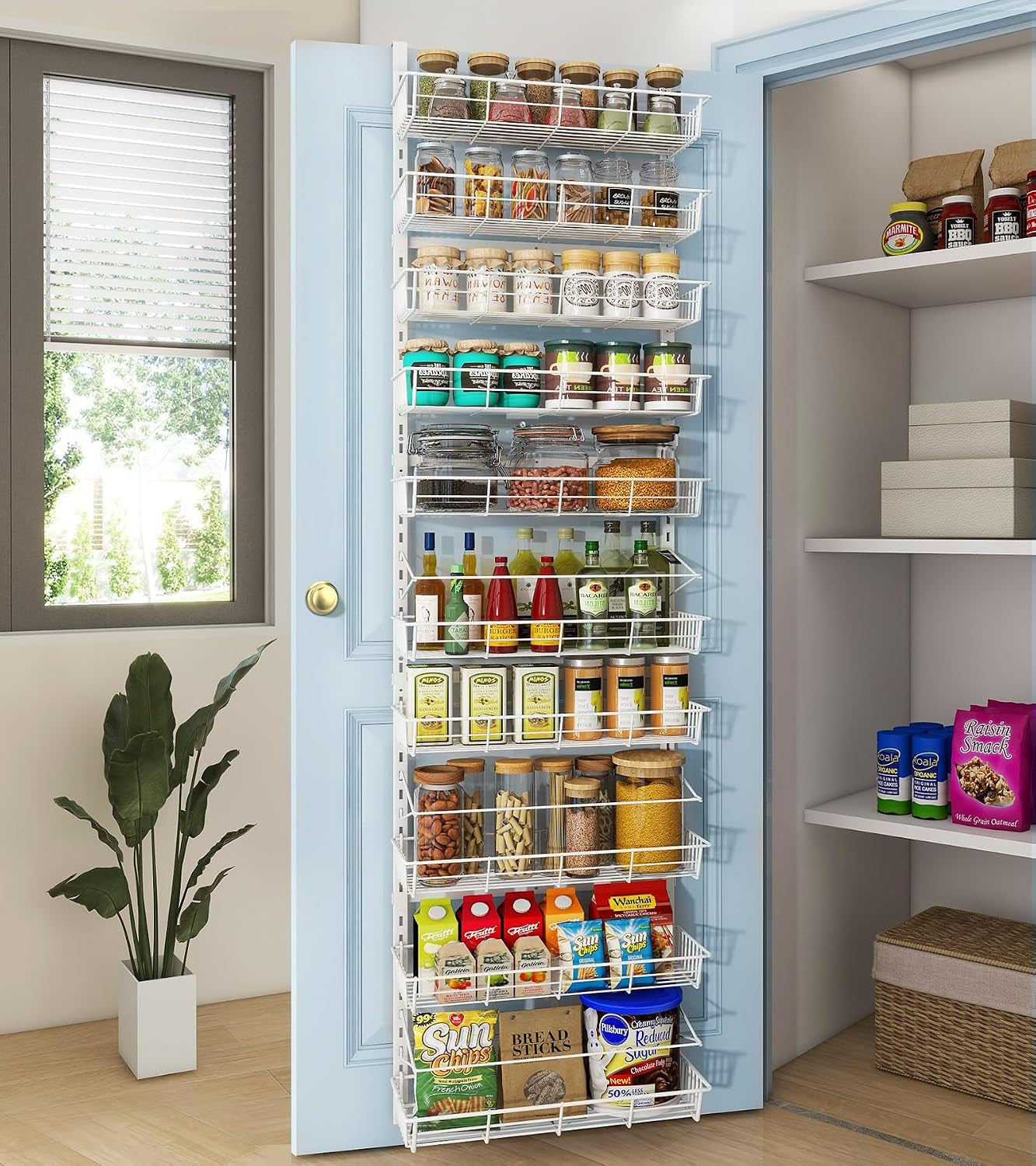 white-10-tier-over-the-door-pantry-organizer-2-in-1-spice-rack
