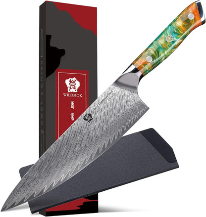 Chef Knife, 8 Inch Japanese Damascus Steel Chef Knife, Resin Handle Kitchen Knives, Professional Sharp Chef'S Knives for Kitchen1