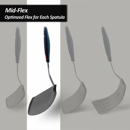Silicone Pancake Spatula Turner with Lengthened Handle, Heat Resistant Cooking Spatulas for Nonstick Cookware, Large Flexible Kitchen Utensils BPA Free Rubber Flipper for Egg, Pancake, Fish, Burger7
