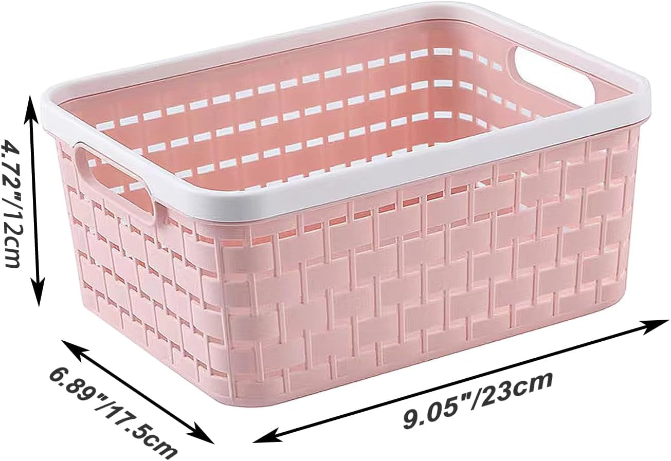 plastic-storage-bin-baskets-toilet-paper-basket-for-bathroom-plastic-organizer-shower-caddy-with-handles-for-living-room-small-pink-2-pack
