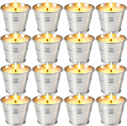 Citronella Candles Outdoor 16 Pack, 2 Oz Small Tin Candles for Patio, Natural Soy Wax Candle with Citronella Oil, 160 Hours Total Burn Time for Backyard, Garden, Deck, Camping, Summer Parties1