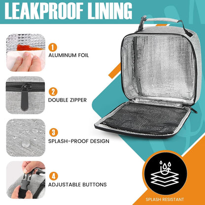Lunch Bag for Men/Women, Reusable Lunchbox for Adult, Small Insulated Lunch Box, Lunch Tote Bag for Office, Work, Picnic - Grey4