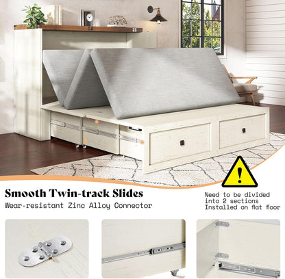 Queen Murphy Bed with Storage & Charging Station6
