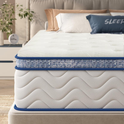10 Inch Twin Hybrid Mattress in a Box with Memory Foam and Pocket Springs for Pressure Relief, Medium Firm Motion Isolation,Certipur-Us,365 Night Trial,1