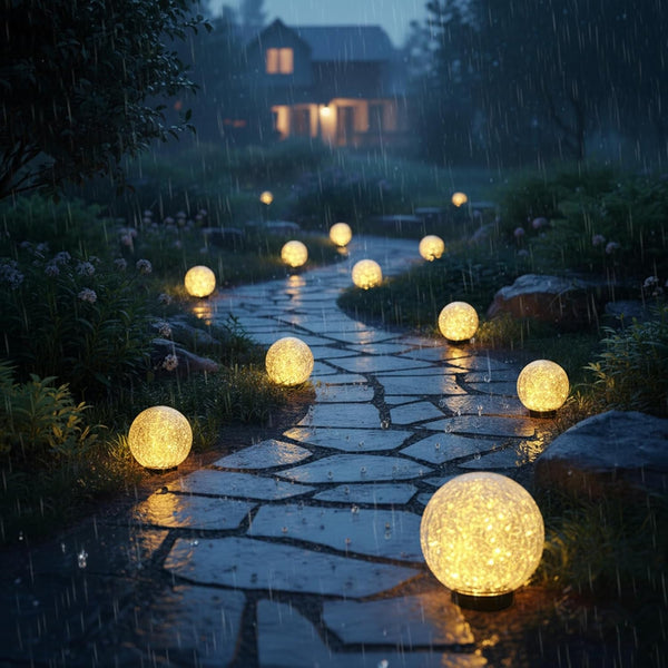 5.9" Large Solar Globe Lights Outdoor Waterproof -2 Pack, 5.9 In2