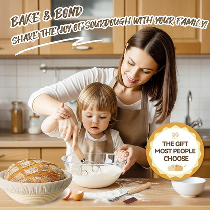 9" & 10" Banneton Bread Proofing Basket Set, round Banneton Basket for Sourdough Baking, Baking Supplies with Linen Liner, Bread Lame & Dough Whisk, Sourdough Proofing Tools6