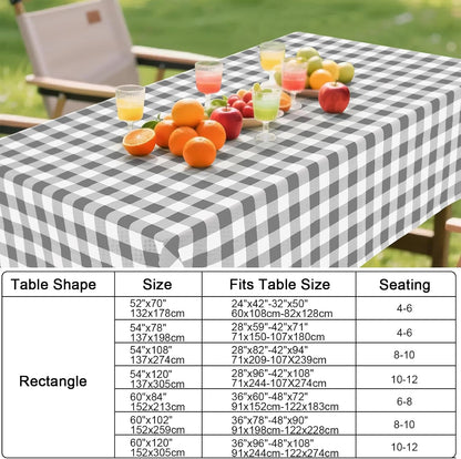 Picnic Table Cloth, Vinyl Tablecloths with Flannel Backing, 54"X78"7
