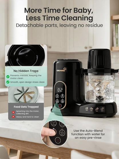 Baby Food Maker & Processor with Dual-Layer Steam Basket,Black&Gold | Steamer & Blender, Healthy Homemade Baby Food Purees, Starting Solids & BLW, Baby Feeding Essentials, 6+ Months4