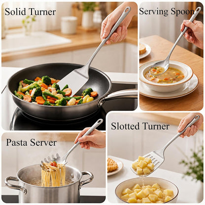 4 Pcs Stainless Steel Cooking Utensils, Stainless Steel Spatula Set4