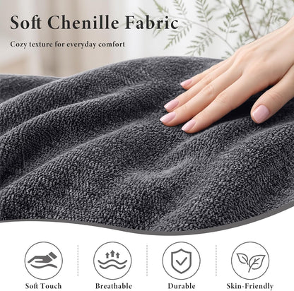 54'' Convertible Sleeper Sofa Bed with Swivel Side Table, Chenille Pull Out Couch for Living Room, Loveseat Sleeper Couch with Side Pocket | Charging Port | Cup Holder, Dark Grey9