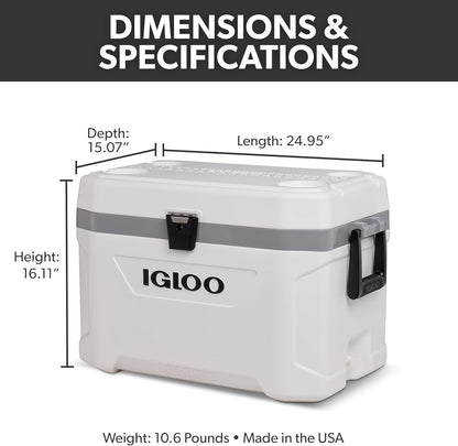Marine Cooler | Insulated Hard Shell Ice Chest |Great for Fishing, Camping, Boating, & More6