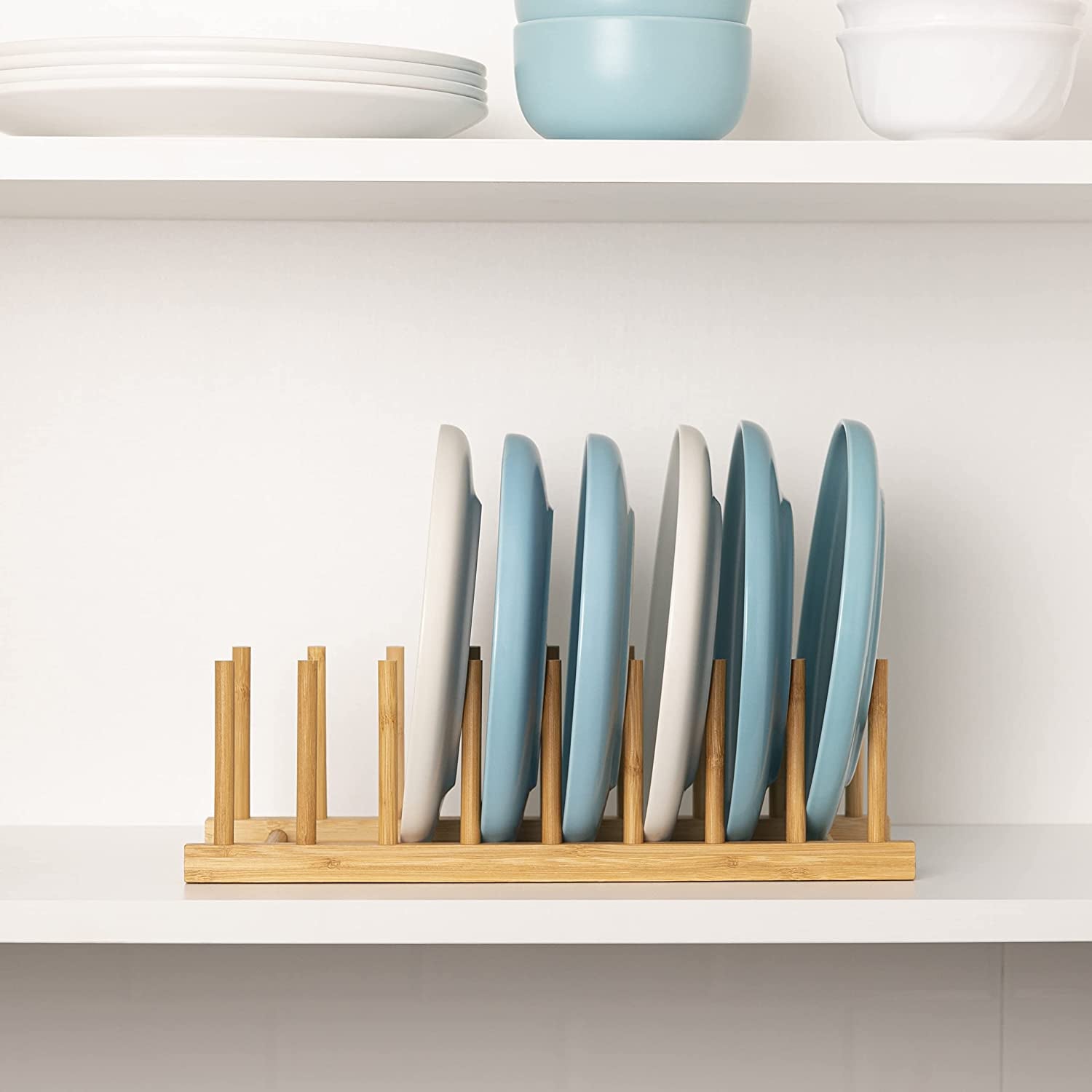 2pcs-bamboo-dish-plate-bowl-cup-book-pot-lid-cutting-board-drying-rack-stand-drainer-storage-holder-organizer-kitchen-cabinet-keep-dry
