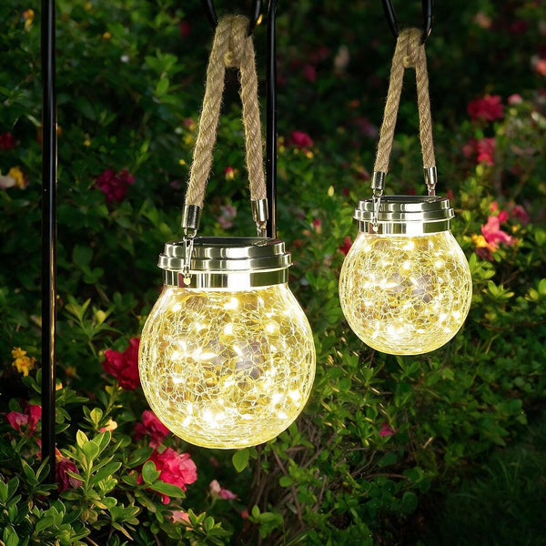 Solar Lantern, 2 Pack Outdoor Lanterns with 30 LED Waterproof Garden Decor Patio Solar Lights Outdoor Decorative Backyard Outdoor Hanging, Warm Light1