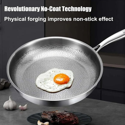 Titanium Pan with Lid, 100% Pure Titanium Hammered Pans Pro for Cooking, Non Stick Titaniums Frying Pans Ultra-Durable & Scratch-Resistant, Perfect for Every Cooktop (With Lid,11.02 In)4