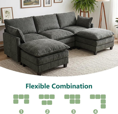 U Shaped Modular Sectional Sofa, Cloud Couch for Living Room4