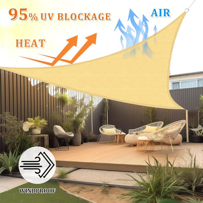 Triangle Sun Shade Sail 16'X16'X16' Permeable Canopy Sand for Patio Garden Yard Deck Pergola (We Make Custom Size)2