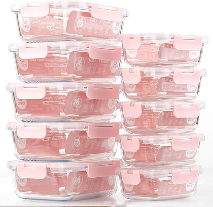 [10 Pack] Glass Meal Prep Containers, Food Storage Containers with Lids Airtight, Glass Lunch Boxes, Microwave, Oven, Freezer and Dishwasher Safe8