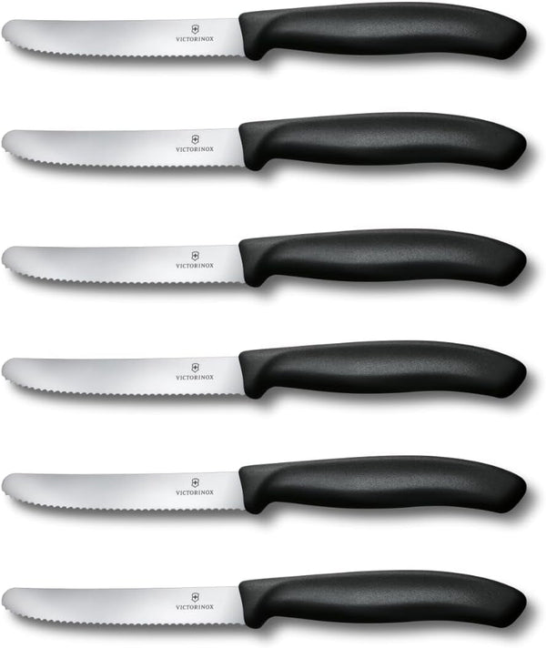 Victorinox Swiss Classic Tomato and Table Knife Set Serrated Blade, Black1