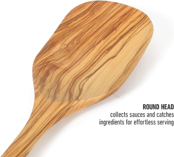 Calphalon Edge Cooking Spoon, 13-Inch Italian Olive Wood Kitchen Spoon, Wooden Stirring Spoon for Mixing, Serving & Nonstick Cookware, Heat-Resistant Durable Design6