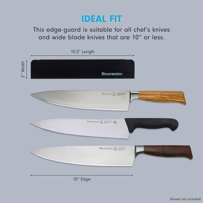 10” Chef’S Edge-Guard, Black - Fashionable & Functional Knife Protector for Chef’S & Wide-Blade Knives - 2 Blade Entry Notches - 10.5” X 1.9375”3