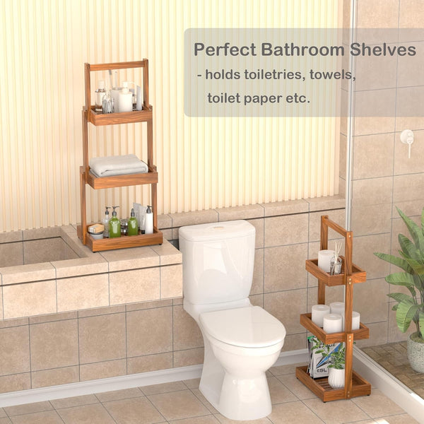 Teak Shower Shelf Bathroom Organizer - 3 Tier5