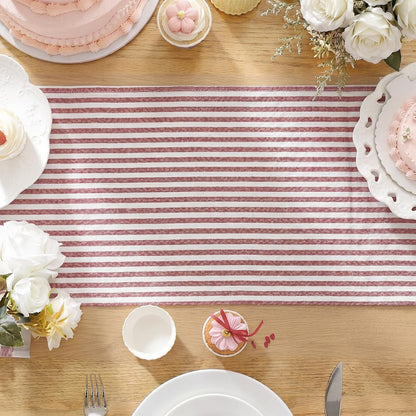 Red and White Striped Table Runner for Decor, 14 X 60 Inch7