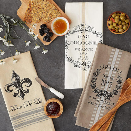Cotton French Jacquard Dish Towels, Set of 3, Decorative Tea Towels for Everyday Kitchen Cooking and Baking-French Macaroons2