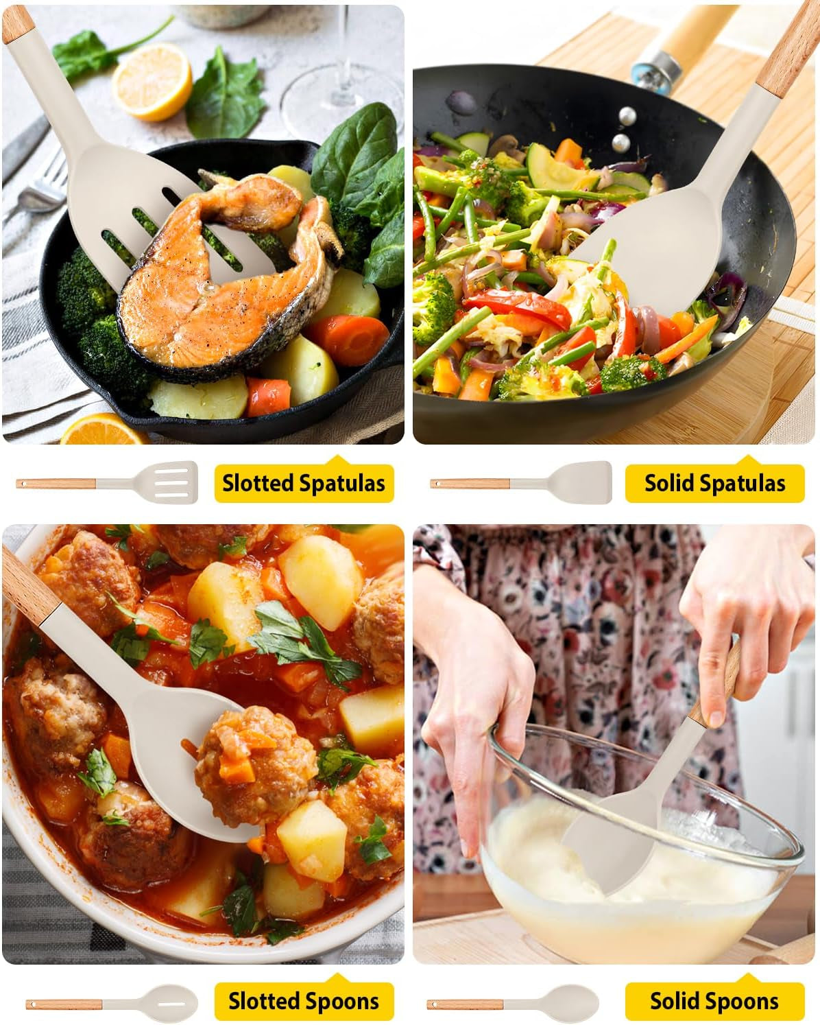 pack-of-4-silicone-cooking-utensils-set-non-stick-solid-spatulas-and-heat-resistant-slotted-spoons-with-wooden-handle-ideal-wood-kitchen-utensils-set-for-frying-serving-turning-stirring-khaki