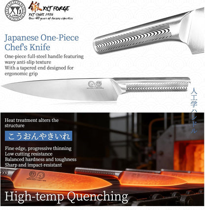 Stainless Steel Professional Japanese Kitchen Knife Set with Bag | Includes Paring, Boning, Santoku, Bread Slicing, Chef Knives, Honing Steel, Mini Whetstone, Scissors, Washing Cloth3
